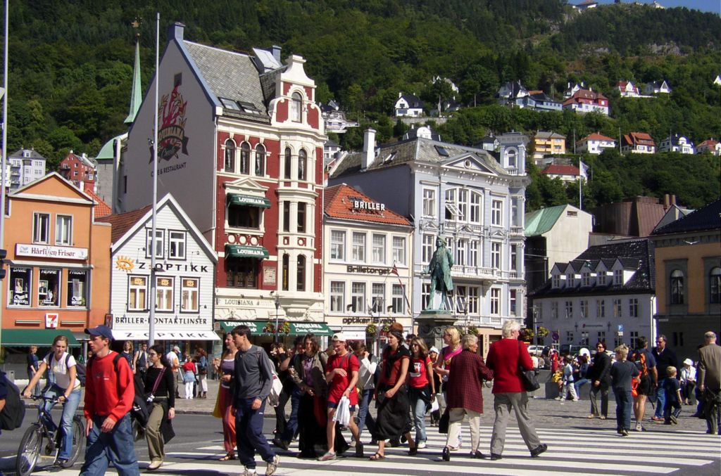Bergen, le long de Bryggen