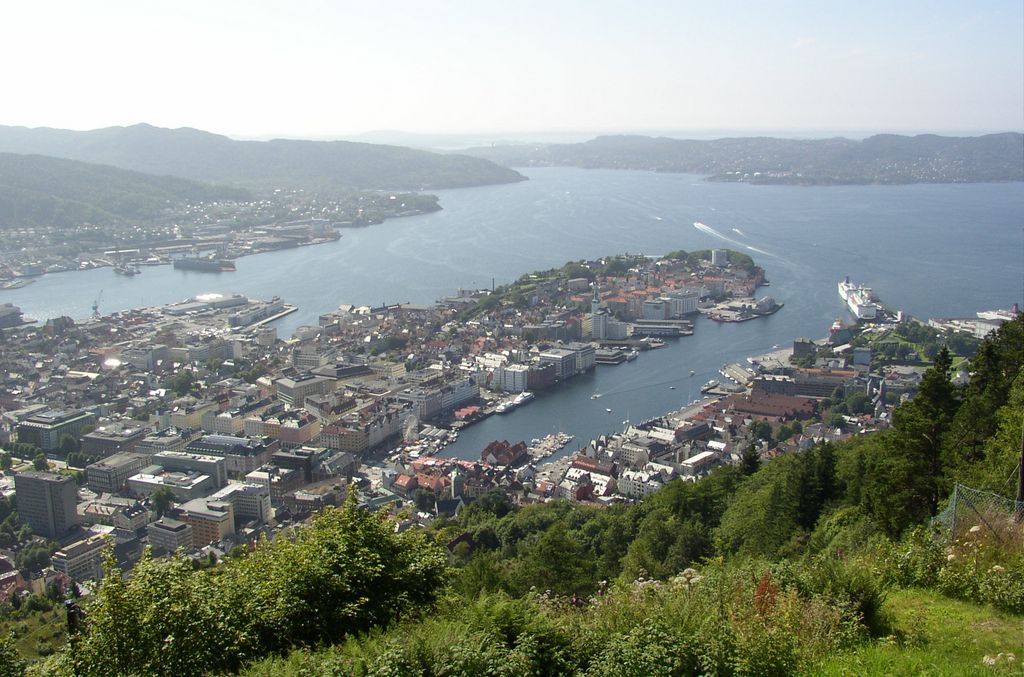 Le quartier du port vu depuis Fløyen