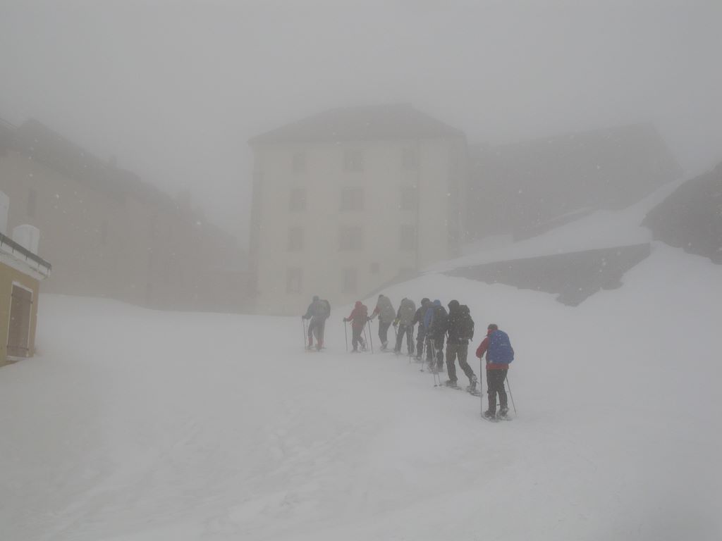 arrivée à l'hospice du Grand Saint Bernard