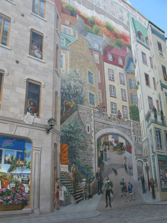 Québec: Fresque des Québécois, rue Notre-Dame