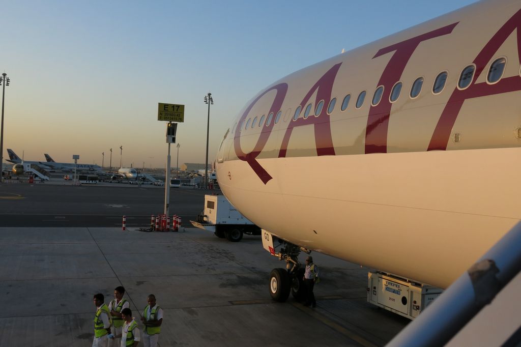 Arrivée à l'aéroport de Doha (Qatar)