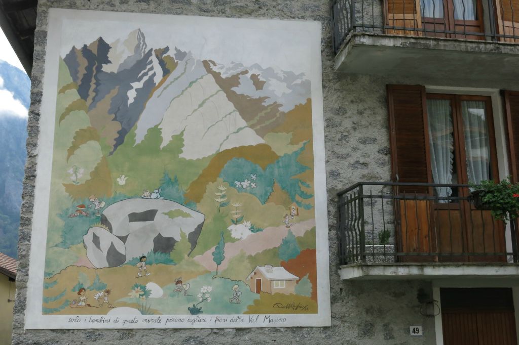 "Seuls les enfants de cette peinture peuvent cueillir les fleurs du Val Masino"