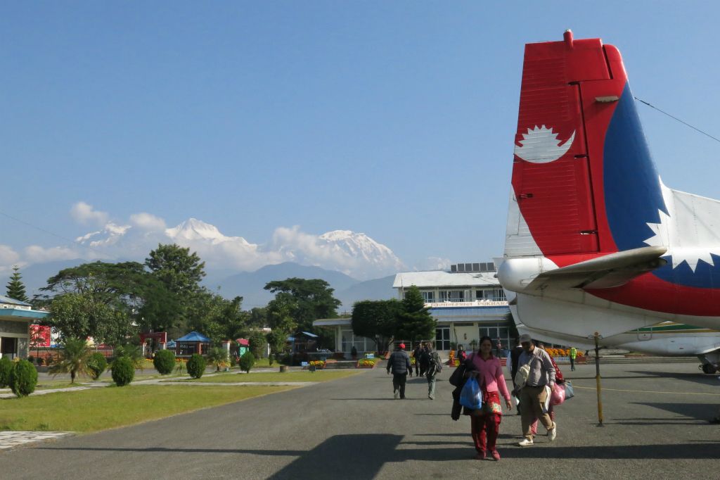 Arrivée à l'aéroport de Pokhara