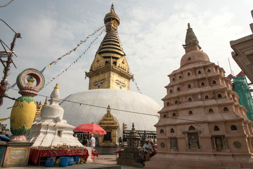 Avant de partir en trek, nous restons un jour à Kathmandu. Visite de Swayambhunath