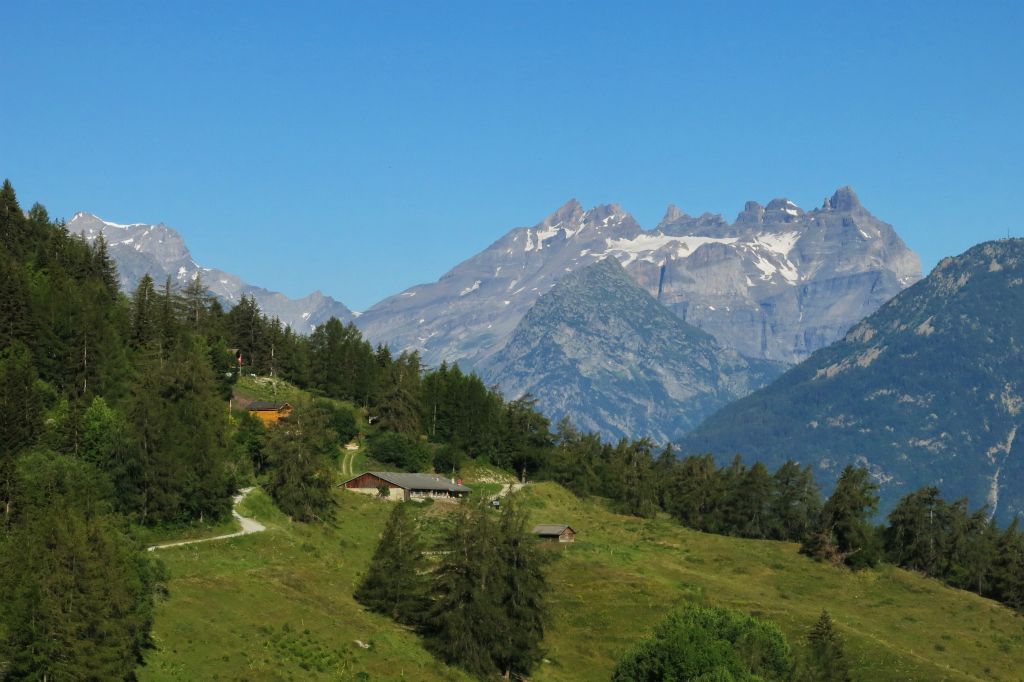 En arrière-plan, les Dents du Midi