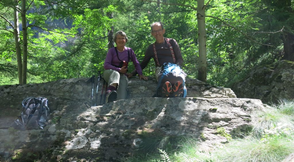 Pique-nique à la fin de la partie spectaculaire du Stockalperweg