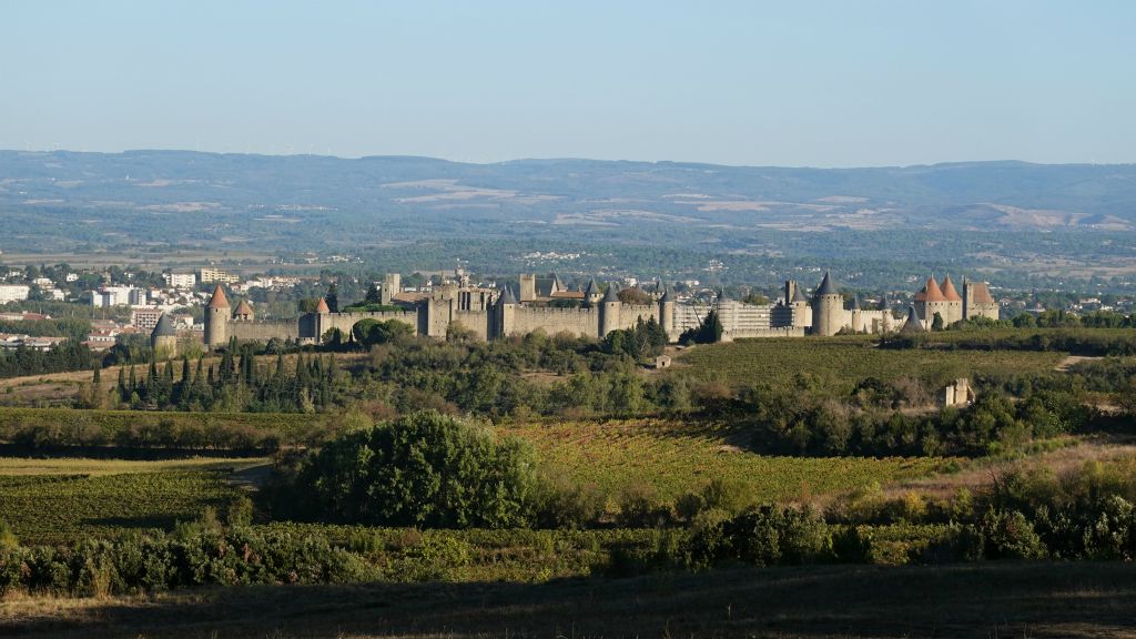Le chateau de Carcassonne, vu de loin