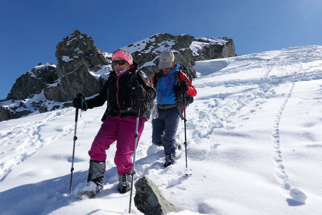 Début de la descente sans les raquettes