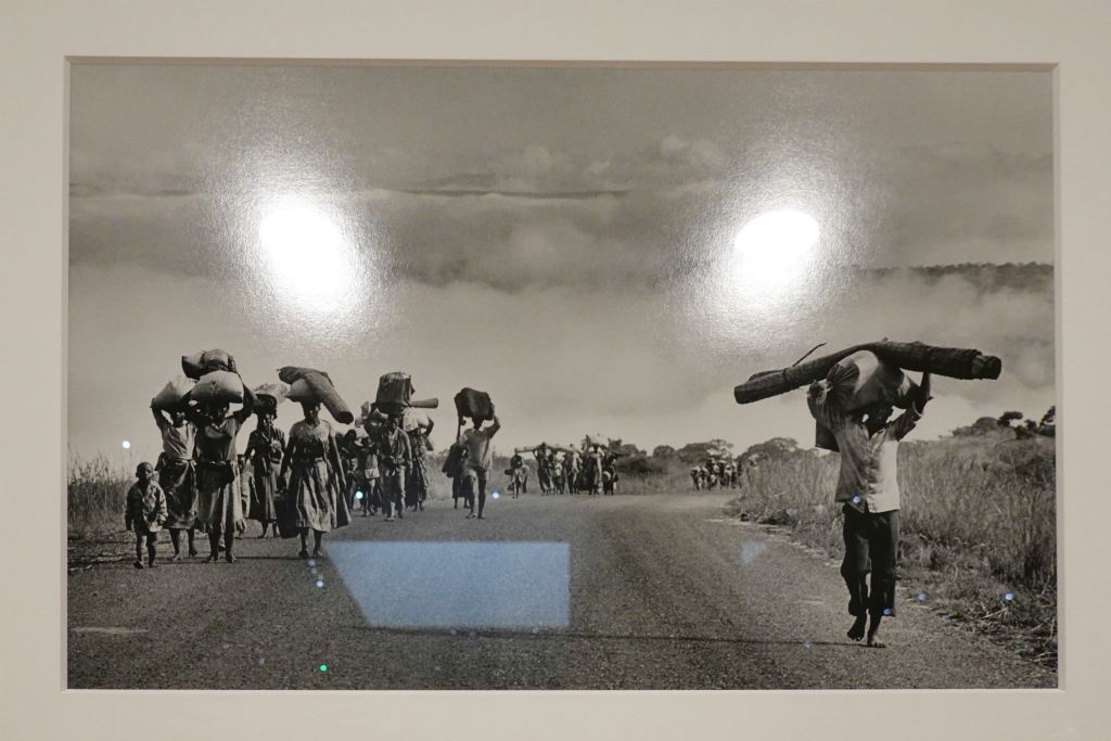 Photo de la série "Exodes" : Réfugiés rwandais marchant vers un camp en Tanzanie, 1994